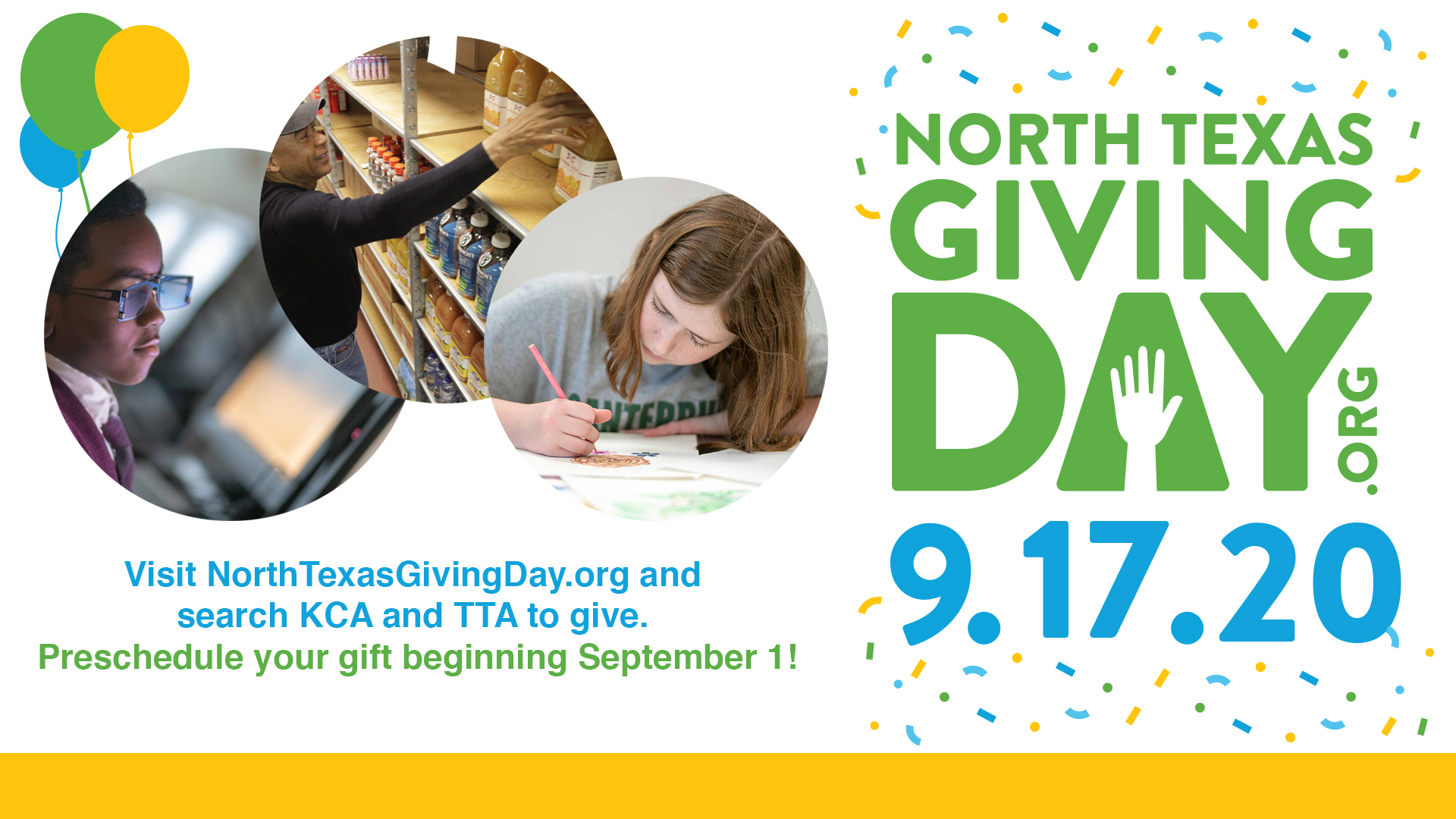 Support KCA and TTA through the 2020 North Texas Giving Day